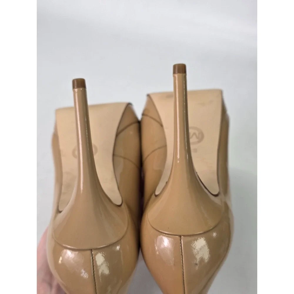 Michael Kors Women's Heels Size 6.5 M Beige Patent Leather Platform Pumps Shoes‎